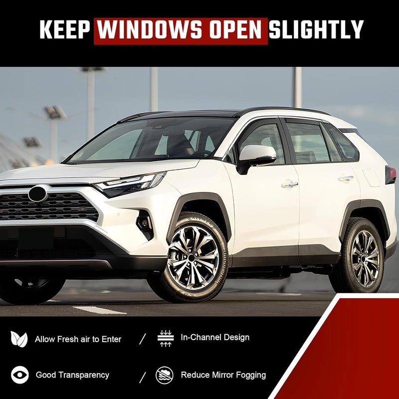 ISINLASSO in-Channel Rain Guards Fit for Toyota RAV4 2019-2025 Black Extra Durable Shatterproof Side Window Deflectors, Window Visors, Wind Deflectors - 4 PCS - Image 5
